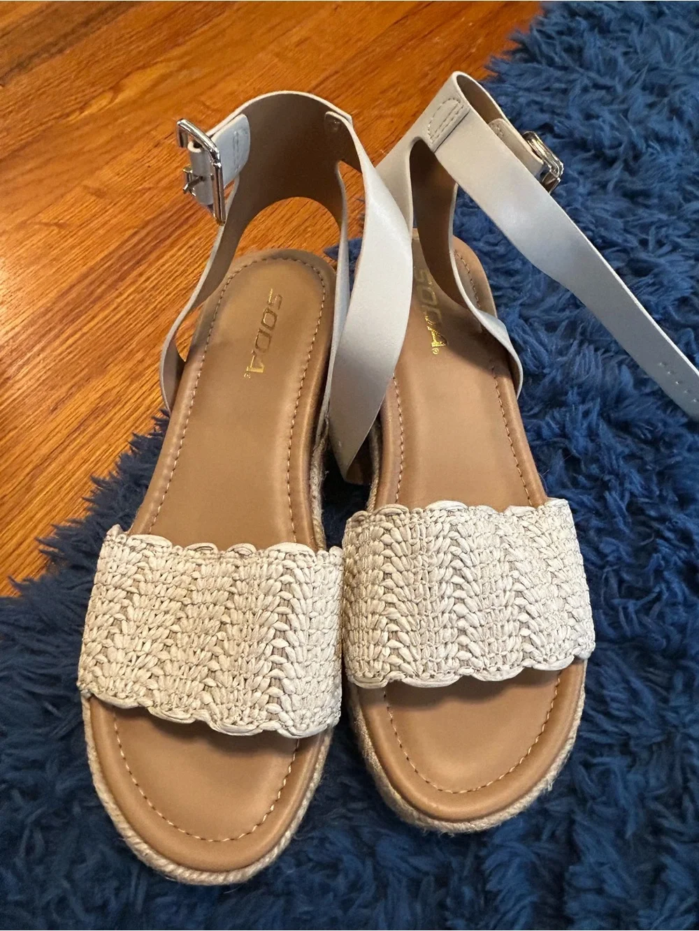 Soda Cream Crochet Espadrille Wedge Sandals